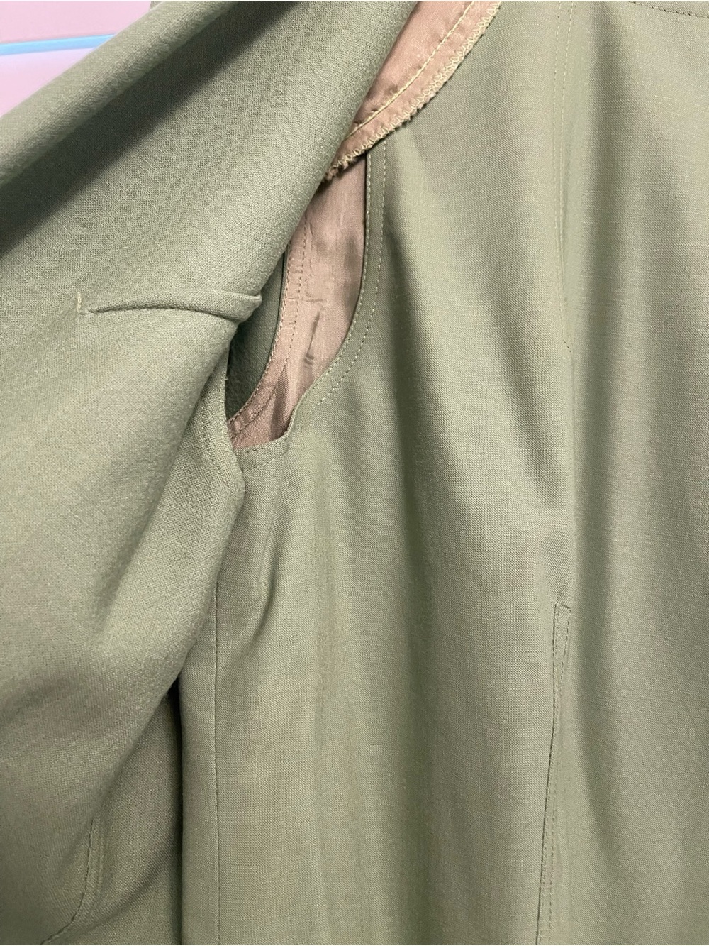 Worth Olive Green Long Blazer Coat - Picture 3 of 12